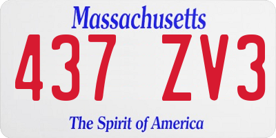MA license plate 437ZV3