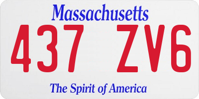 MA license plate 437ZV6