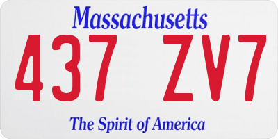 MA license plate 437ZV7