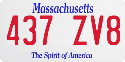 MA license plate 437ZV8