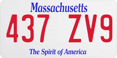 MA license plate 437ZV9