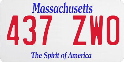 MA license plate 437ZW0