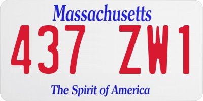 MA license plate 437ZW1