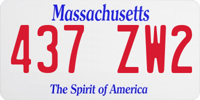 MA license plate 437ZW2