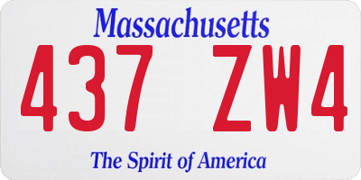 MA license plate 437ZW4