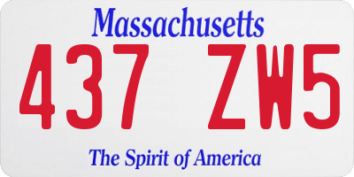 MA license plate 437ZW5