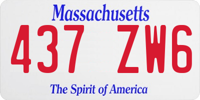 MA license plate 437ZW6