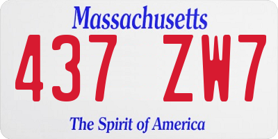 MA license plate 437ZW7
