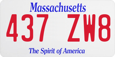 MA license plate 437ZW8
