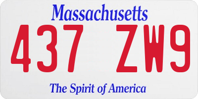 MA license plate 437ZW9