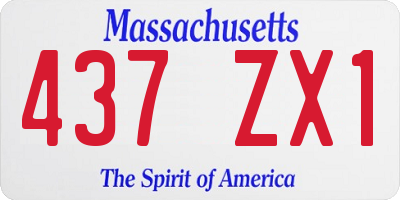 MA license plate 437ZX1