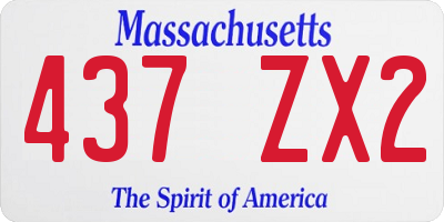 MA license plate 437ZX2