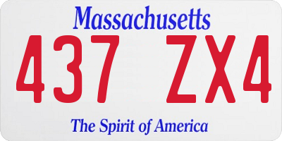 MA license plate 437ZX4