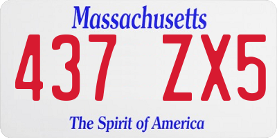 MA license plate 437ZX5