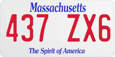 MA license plate 437ZX6