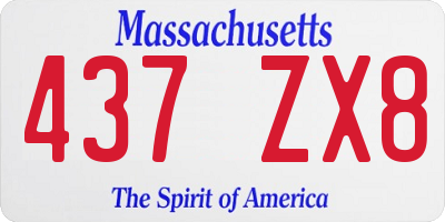 MA license plate 437ZX8