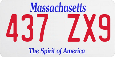 MA license plate 437ZX9