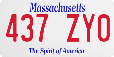 MA license plate 437ZY0