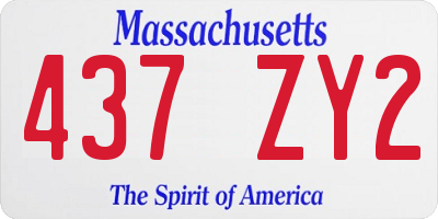 MA license plate 437ZY2