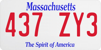 MA license plate 437ZY3