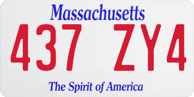 MA license plate 437ZY4