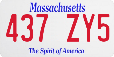 MA license plate 437ZY5