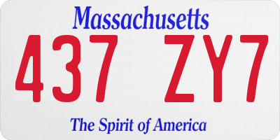 MA license plate 437ZY7