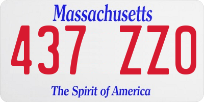 MA license plate 437ZZ0