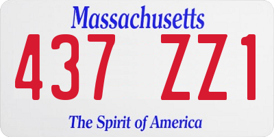 MA license plate 437ZZ1