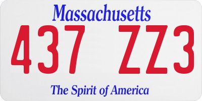 MA license plate 437ZZ3