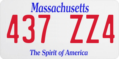 MA license plate 437ZZ4