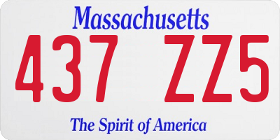 MA license plate 437ZZ5