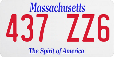 MA license plate 437ZZ6
