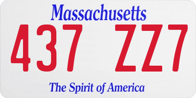 MA license plate 437ZZ7