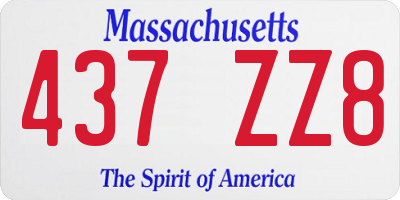 MA license plate 437ZZ8