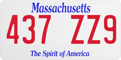 MA license plate 437ZZ9