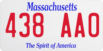 MA license plate 438AA0