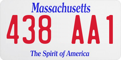 MA license plate 438AA1