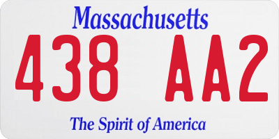 MA license plate 438AA2