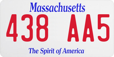 MA license plate 438AA5