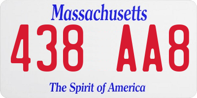 MA license plate 438AA8