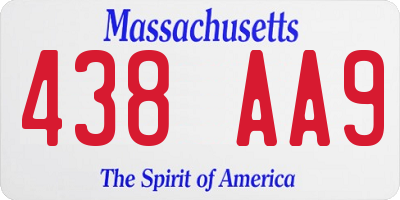 MA license plate 438AA9