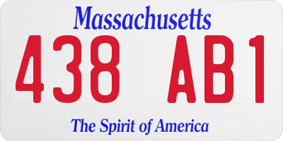 MA license plate 438AB1