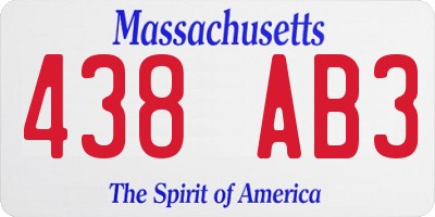 MA license plate 438AB3