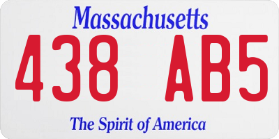 MA license plate 438AB5