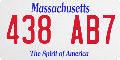 MA license plate 438AB7