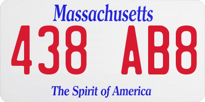 MA license plate 438AB8