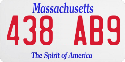 MA license plate 438AB9
