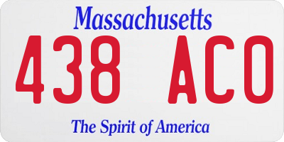 MA license plate 438AC0