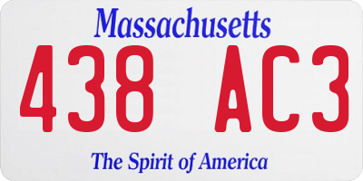 MA license plate 438AC3
